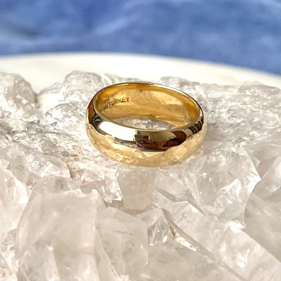 Atasay Kuyumculuk Jewelry - Vintage Atasay Kuyumculuk 18k Yellow Gold 6.5mm Band Ring